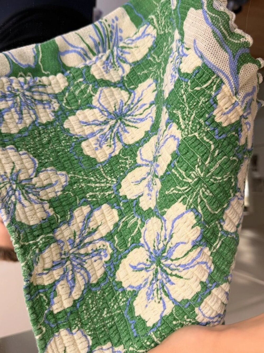 Free People Strapless Tube Top Green White Floral Bohemian Boho Festival SMALL - Picture 8 of 8